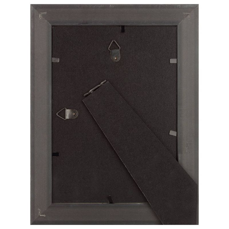 4pc (5" x 7") Rustic Woodgrain Tabletop or Wall Mount Picture Frames Distressed Black - Life Moments