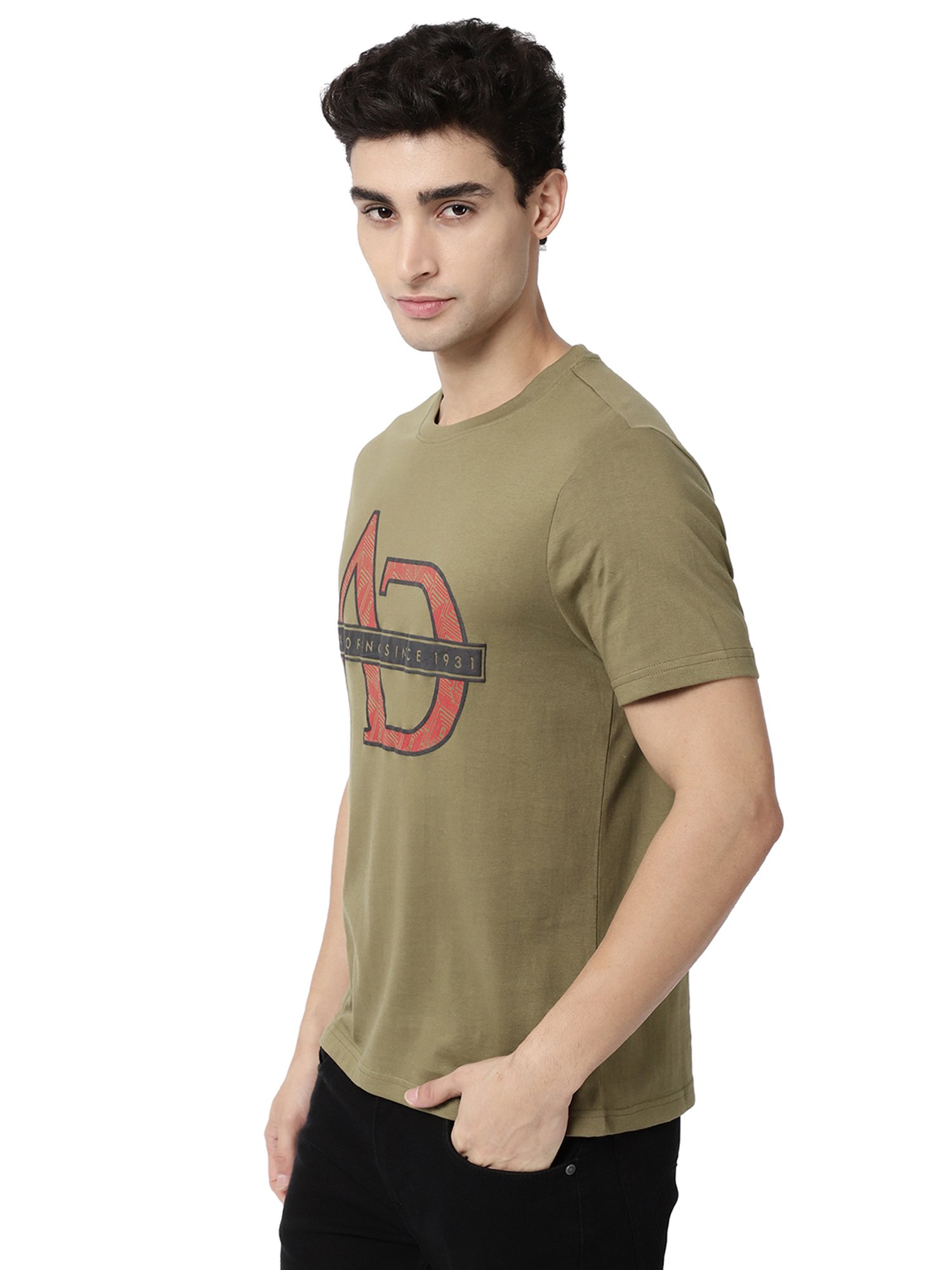 AD by Arvind Olive Crew T-Shirt