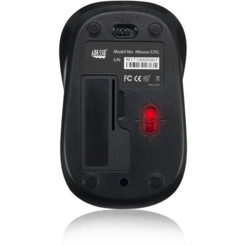 Adesso IMOUSES70L Blue Neon Color 2.4ghz Wireless Optical Mini Mouse 3 Buttons 1000 dpi