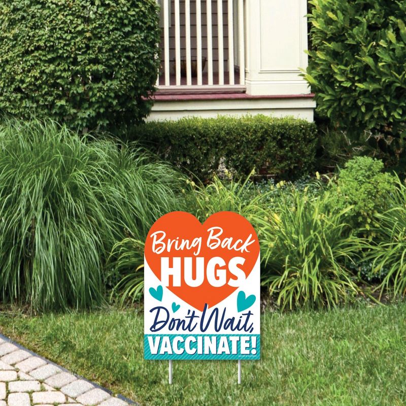 Big Dot of Happiness Bring Back Hugs - Outdoor Lawn Sign - Vaccination Yard Sign - 1 Piece