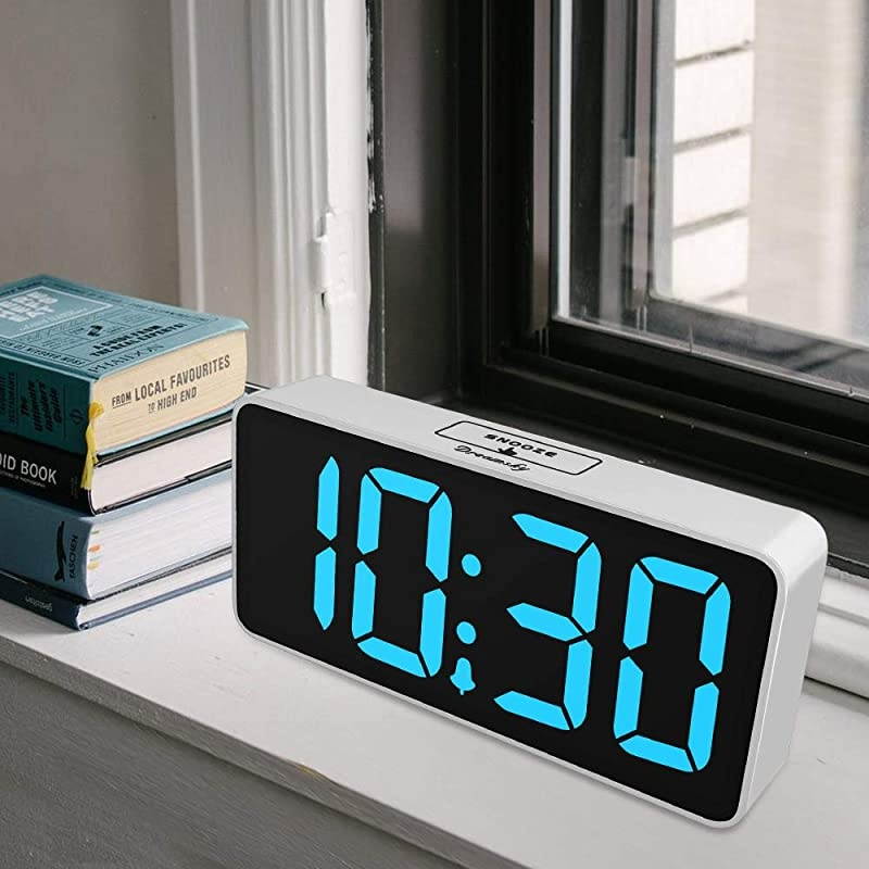 89 Inches Large Digital Alarm Clock with USB Charging Port Fully Adjustable Dimmer Battery Backup 1224Hr Snooze Adjustable Alarm Volume Bedroom Desk Alarm Clocks