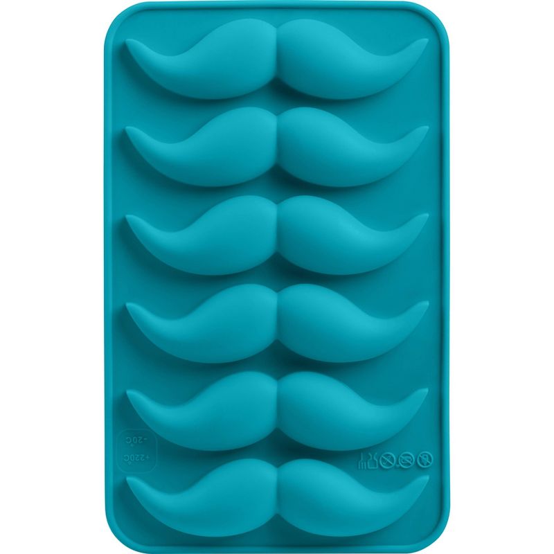 Trudeau 2pk Mustache Chocolate Molds Blue