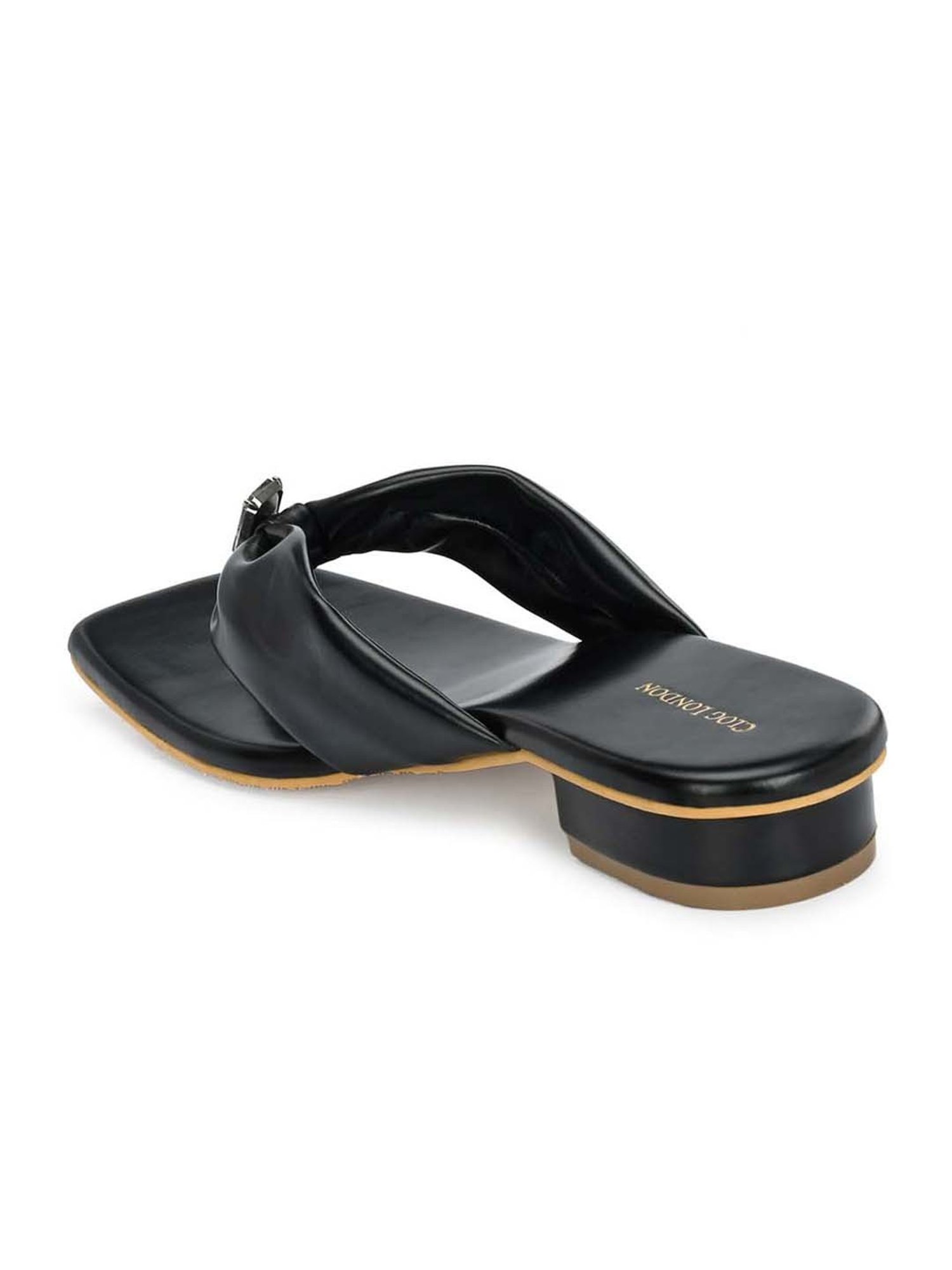 Clog London Women's Black Thong Sandals