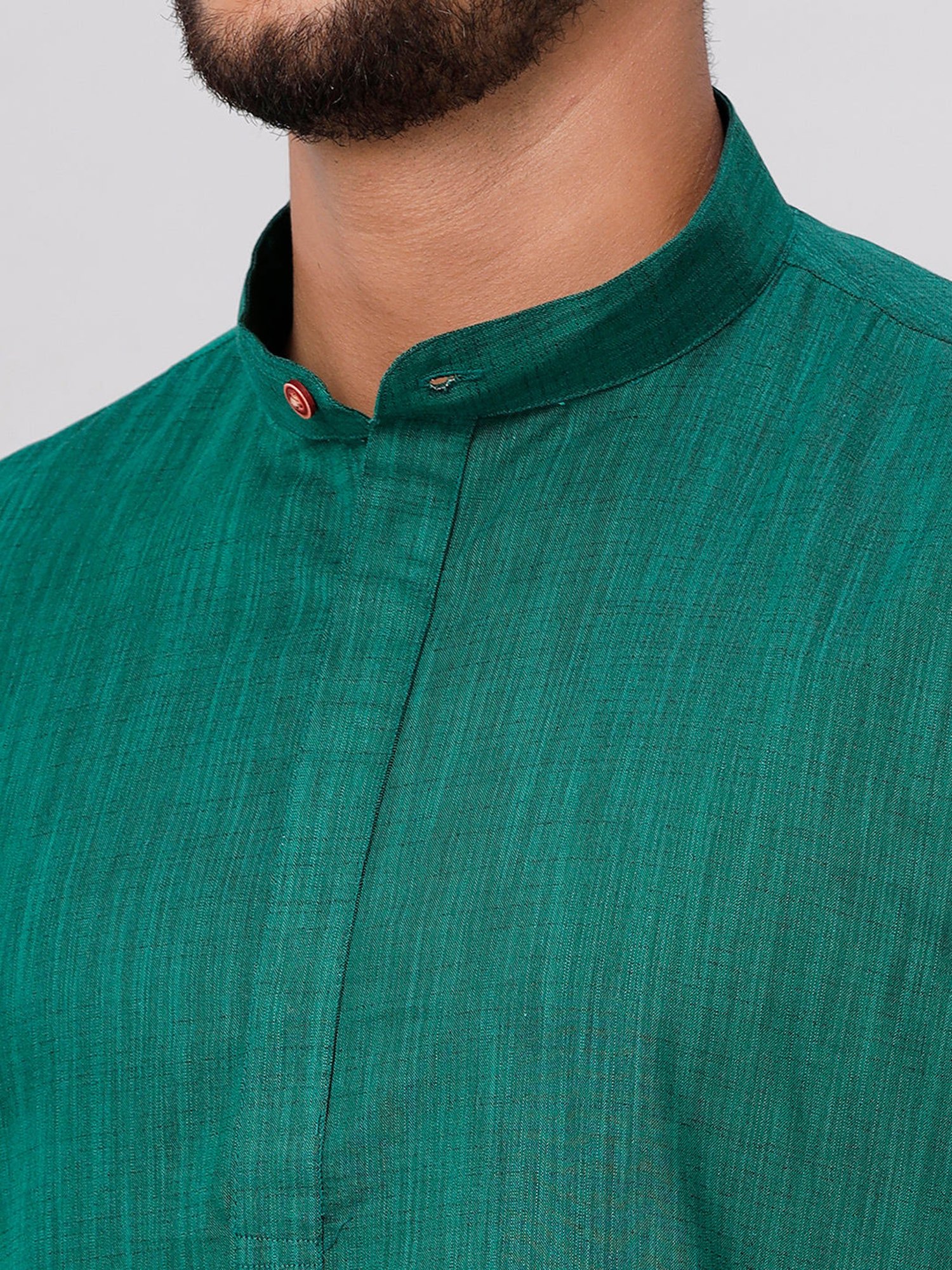 Ramraj Green Cotton Regular Fit Kurta Set with Bottom