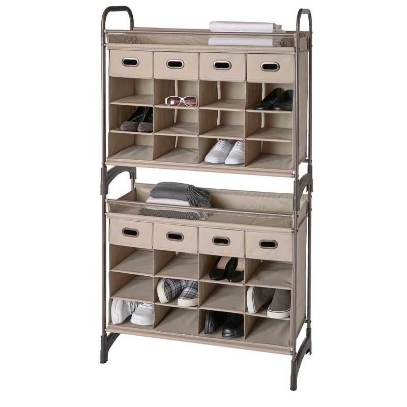 Neatfreak Stackable 16 Cubby With 4 Drawers Tan