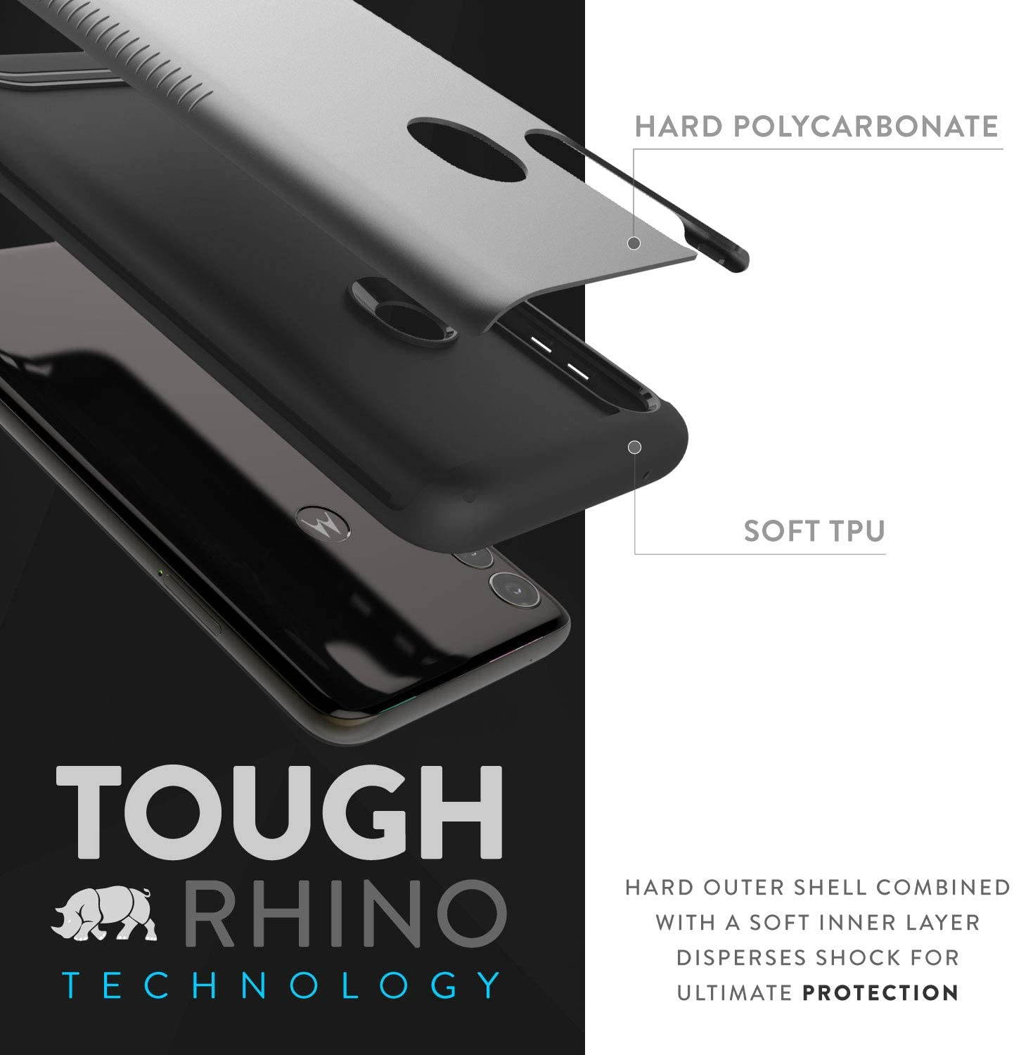 TUDIA Dual Layer Fit Designed for Moto G Power Case (2020), Motorola G Power Case, [Merge] Rugged Hard Back Heavy Duty Slim Protective Phone Case for Motorola Moto G Power (2020)