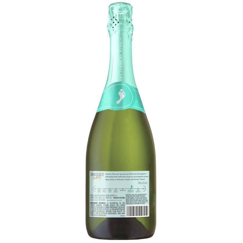 Barefoot Bubbly Moscato Spumante Sparkling Wine - 750ml Bottle