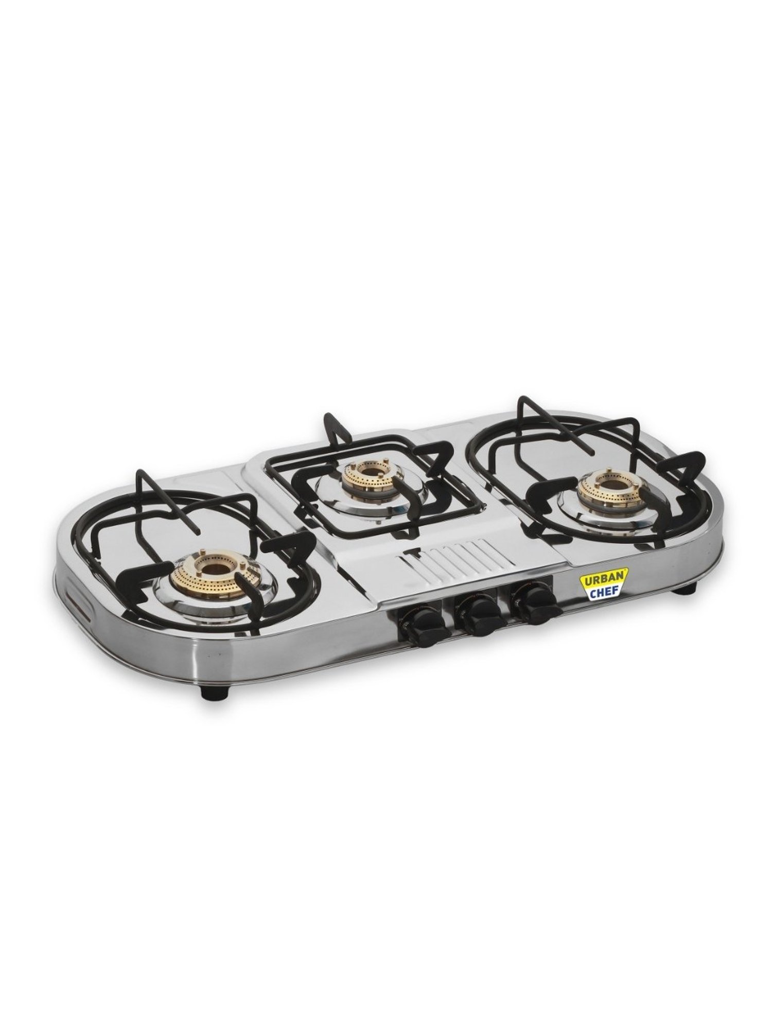 Urban Chef Gas Stove with 3 Burners ( Silver/Black )