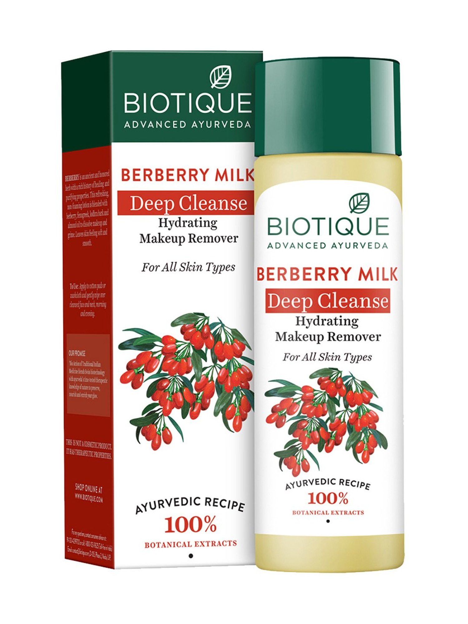 Biotique Berberry Milk Deep Cleanse Hydrating Make Remover - 120 ml