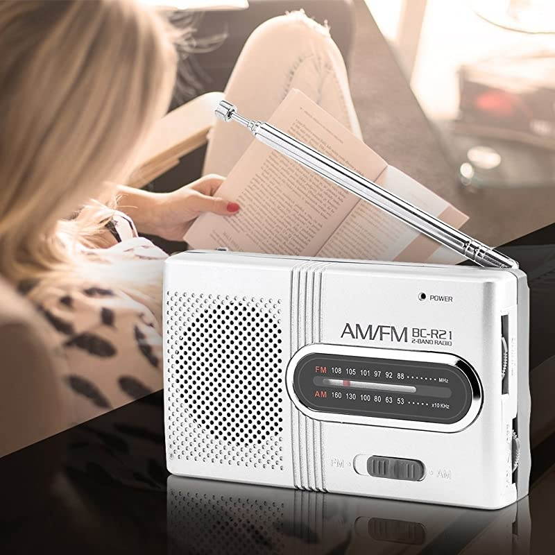 AM/FM Battery Operated Mini Radio - Telescopic Antenna - Built-in Speaker - Standard Earphones Jack - High-Performance Receiver