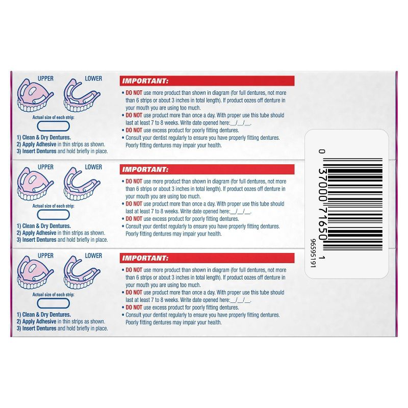 Fixodent Complete Denture Adhesive Cream Original - 2.4oz/3pk
