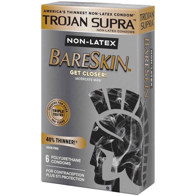 Trojan Supra Non-Latex BareSkin Lube Condoms - 6ct