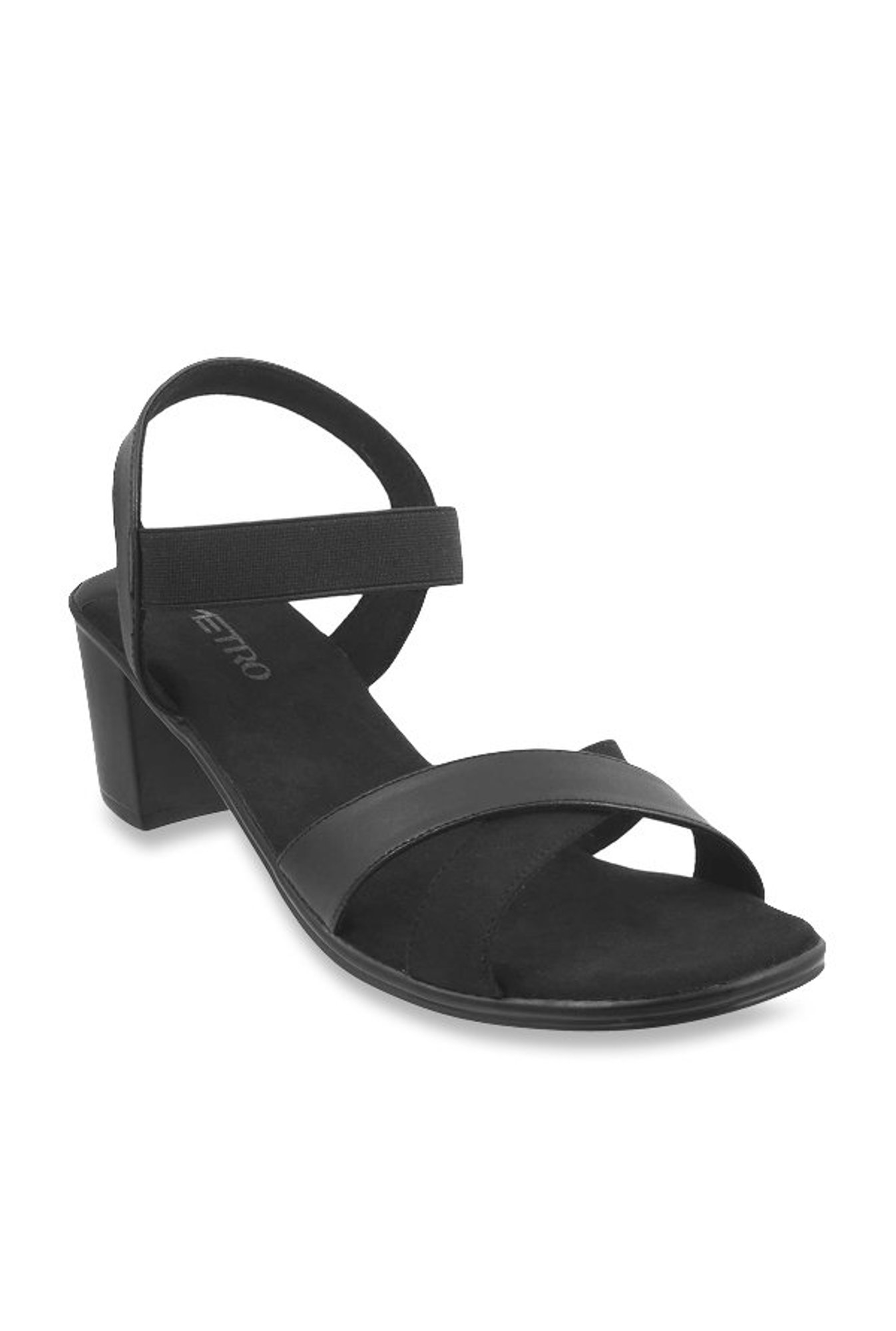 Metro Women's Black Sling Back Sandals