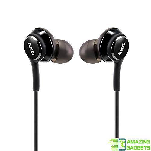 OEM Amazing 2019 Stereo Headphones for Samsung Galaxy S10 S10e S10 Plus Braided Cable - Designed by AKG - with Microphone (Black)