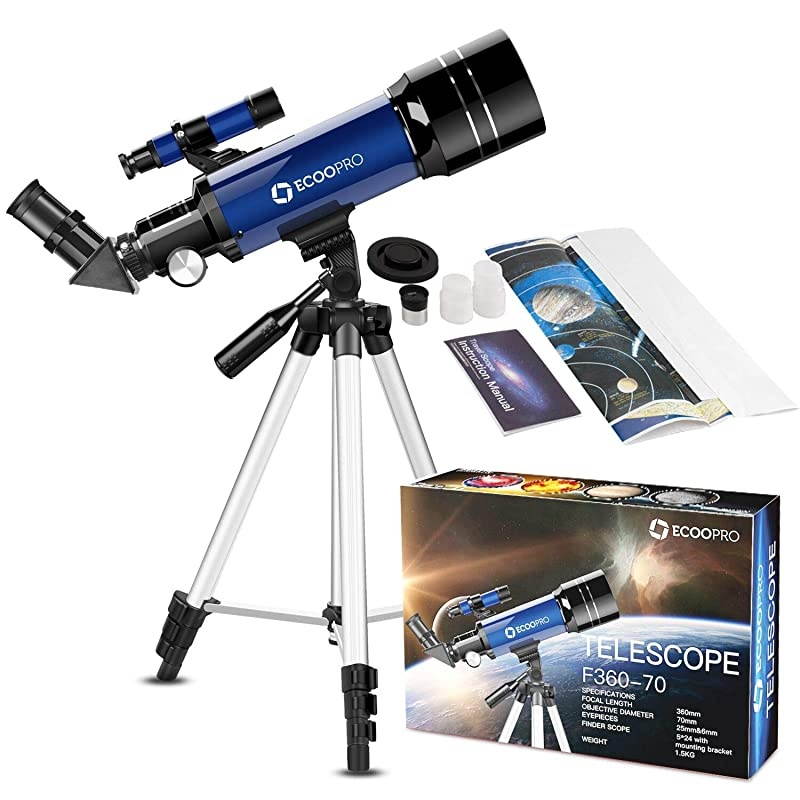 for Kids Beginners Adults 70mm Astronomy Refractor with Adjustable Tripod Perfect Gift for Kids