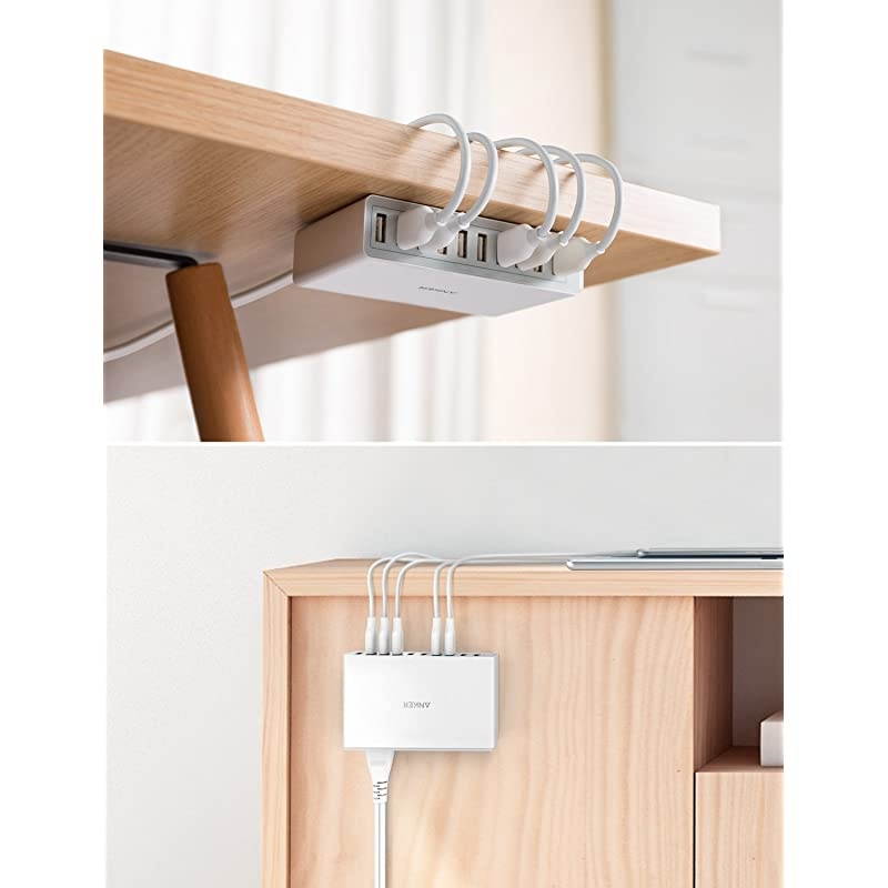 60W 10-Port USB Wall Charger, PowerPort 10 for iPhone Xs/XS Max/XR/X/8/7/6s/Plus, iPad Pro/Air 2/Mini, Galaxy S9/S8/S7/Plus/Edge, Note 8/7, LG, Nexus, HTC and More