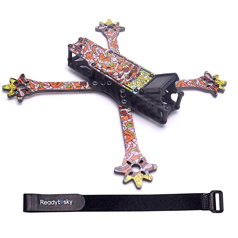 235mm FPV Racing Drone Frame 5 Inch Carbon Fiber Quadcopter Frame Kit 4mm Removable FPV Frame Arms with 20cm Lipo Battery Strap