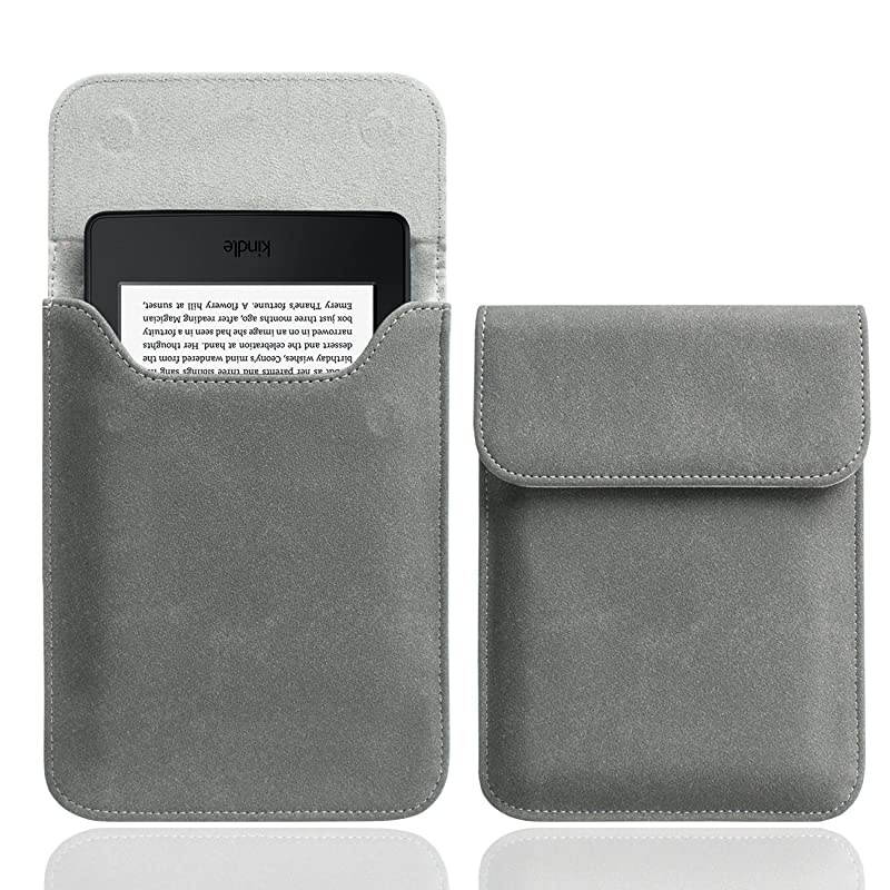 6 Inch Kindle Sleeve for All-New Kindle 2019/Kindle Paperwhite (Included 2018 Version)/Kindle Voyage/Kindle (8th Gen, 2016)/Kindle 4/5/Kindle Touch Protective Pouch Bag Case Cover, Gray