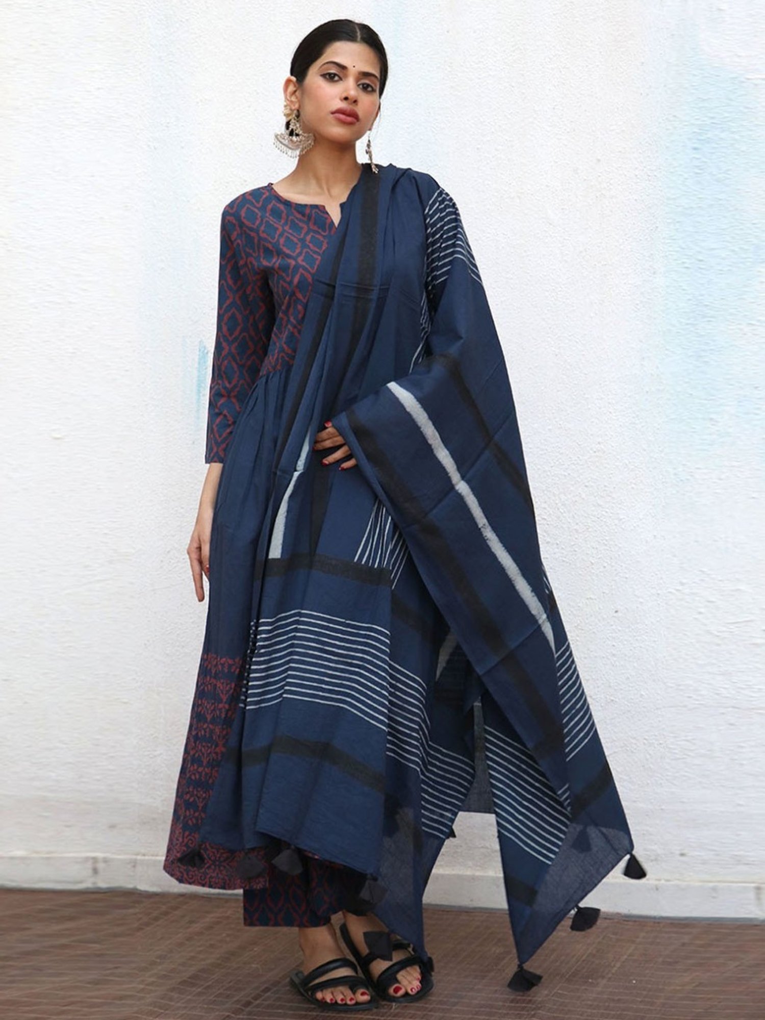 Chidiyaa No Made Meredith Blockprinted Cotton Dupatta