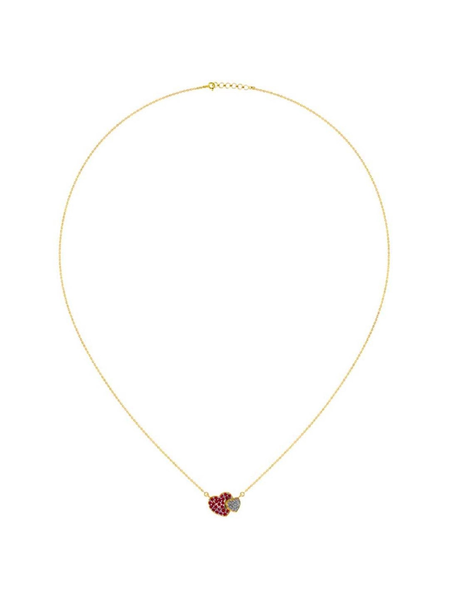 P.C. Chandra Jewellers 18k Heart-shaped Diamond Necklace for Women & Girls