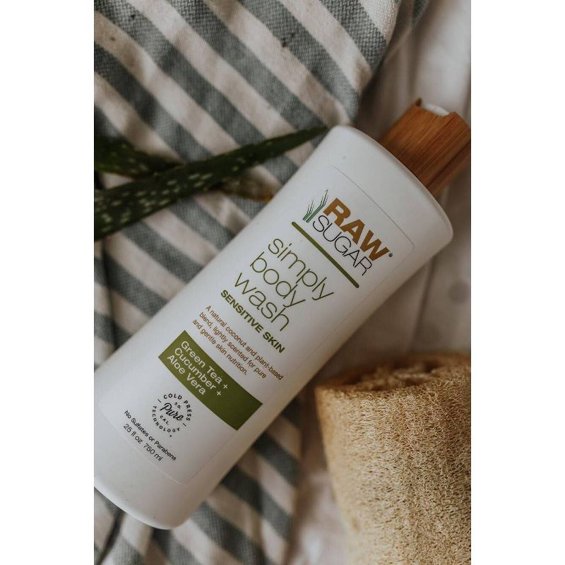 Raw Sugar Green Tea + Cucumber + Aloe Vera Sensitive Skin Simply Body Wash - 25 fl oz