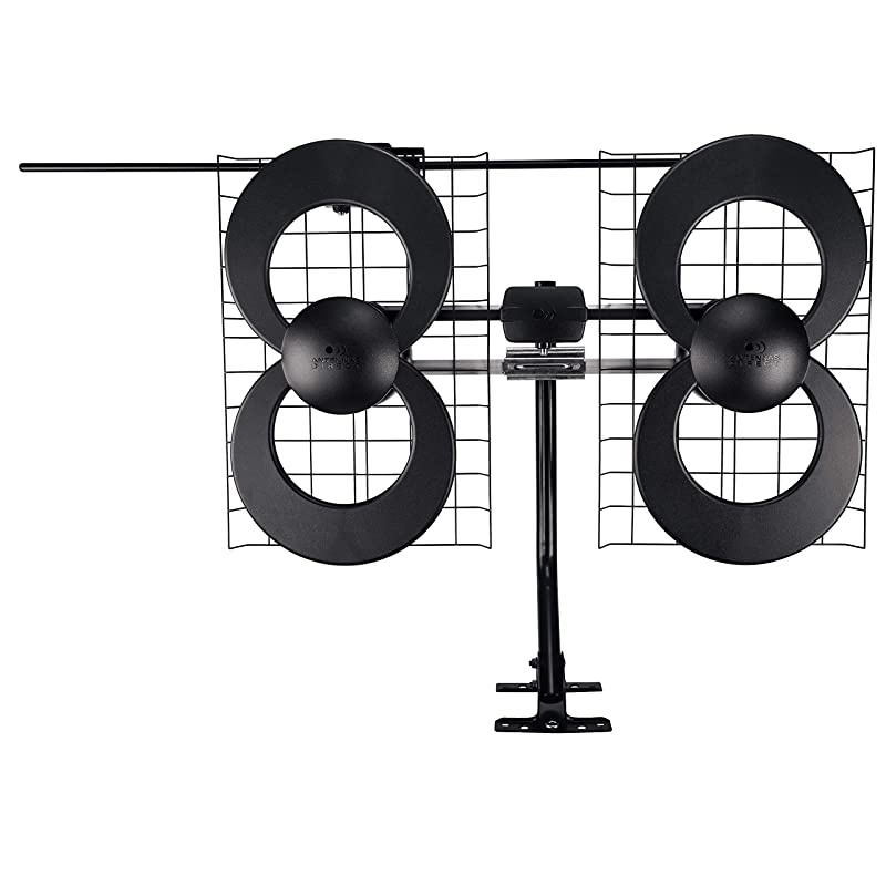 Clearstream 4V TV Antenna, 70+ Mile Range, UHF/Vhf, Multi-Directional, Indoor, Attic, Outdoor, Mast W/Pivoting Base/Hardware/Adjustable Clamp/Sealing Pads, 4K Ready, Black &ndash; C4-V-CJM