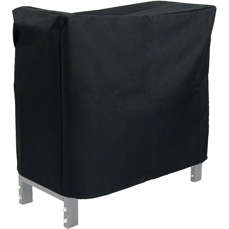 Sunnydaze Outdoor Steel Firewood Log Rack Holder with Weather-Resistant Heavy-Duty Polyester Log Rack Cover - 30" - Black