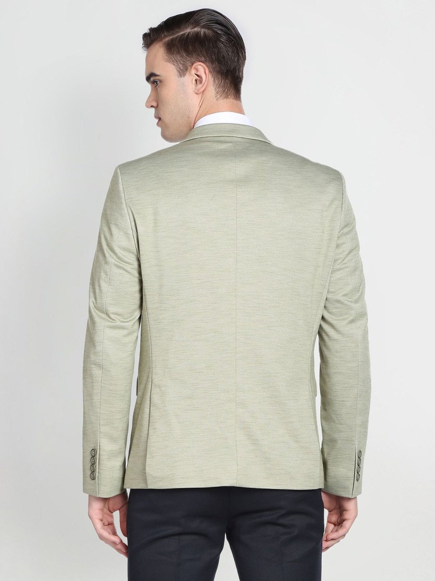 Arrow Green Slim Fit Heathered Blazer
