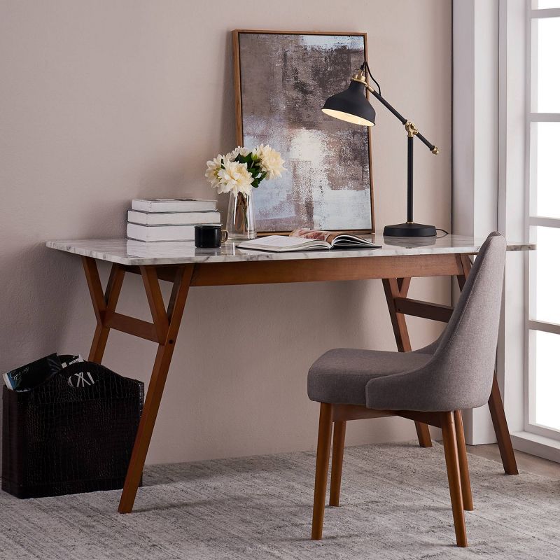 Set of 2 Grayson Dining Chair With Solid Wood Leg Sand/Walnut Finish - Versanora