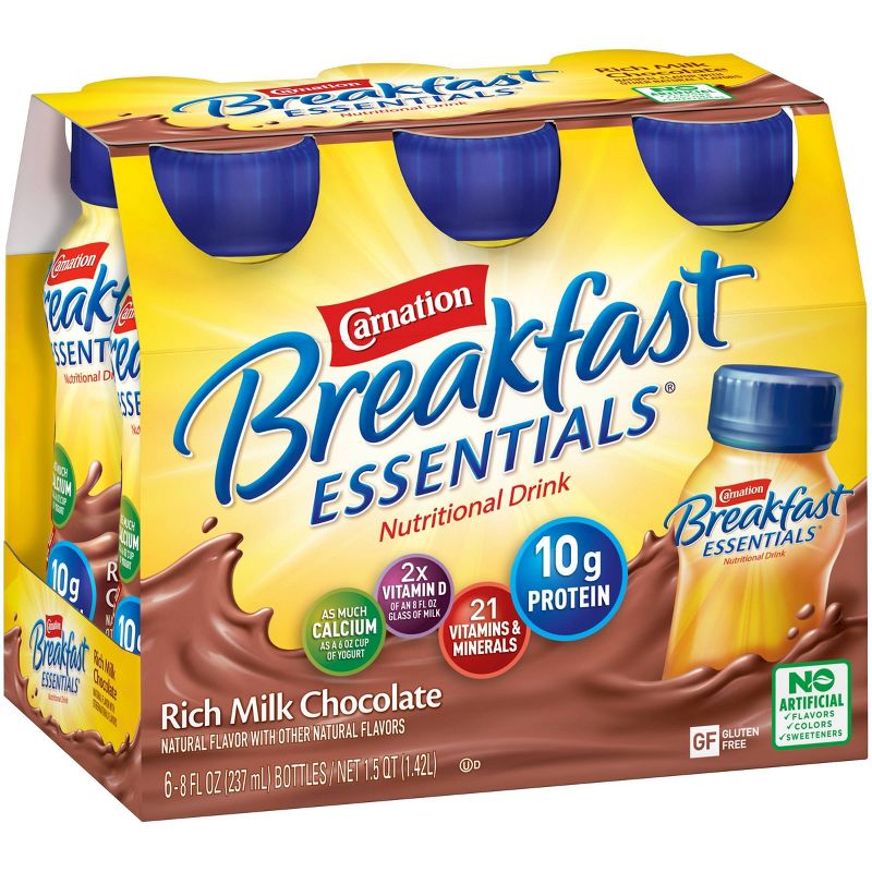Carnation Breakfast Essentials Ready to Drink Rich Milk Chocolate - 6ct/48oz