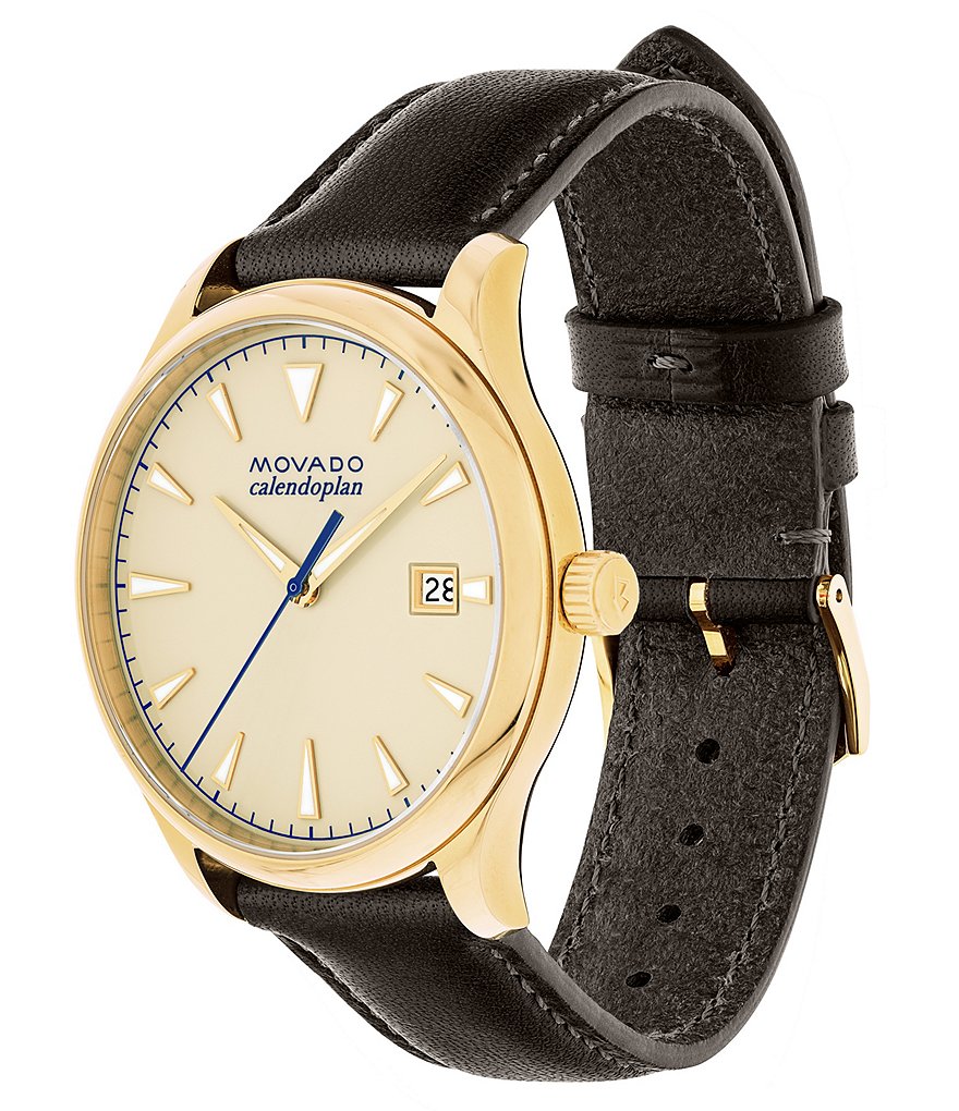 Movado Men's Heritage Series Calendoplan Brown Leather Watch