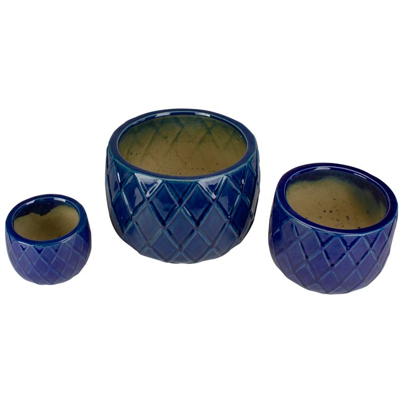 Napa Home & Garden Set of 3 Blue Textured Planter Set 11"
