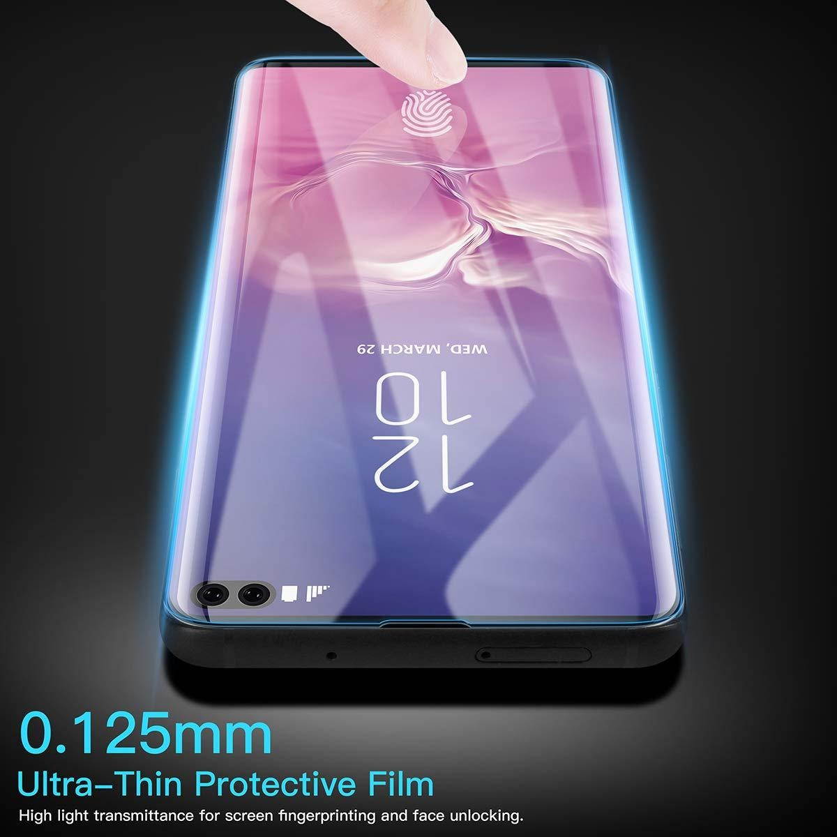 AICase Screen Protector for Galaxy S10 Plus,0.125mm [Soft Curved Film ][HD Clear] [Case Friendly][FullCoverage] [Bubble-Free][Anti Fingerprint] Screen Cover for Samsung Galaxy S10+