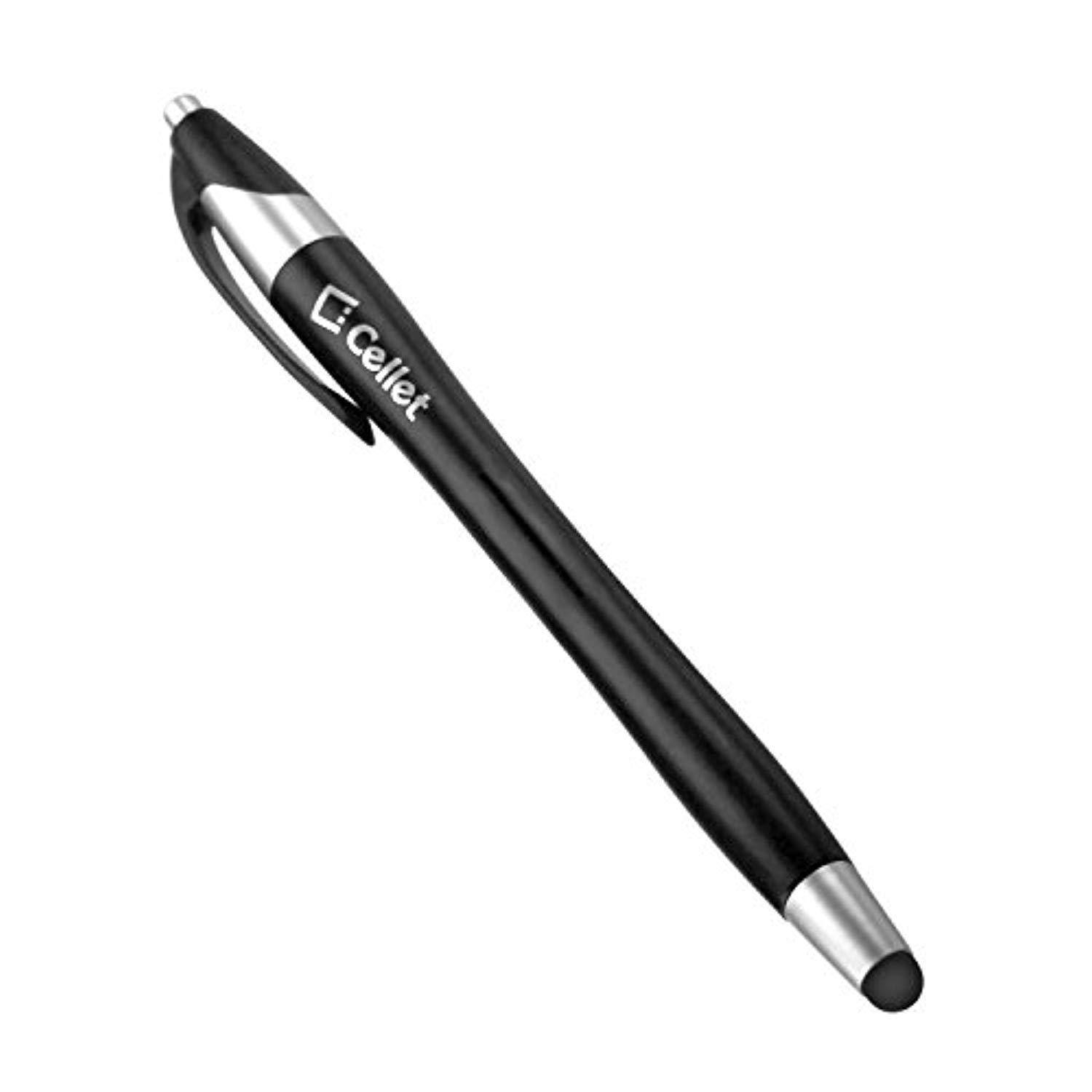 cellet 2 in 1 stylus + ink pen compatible with samsung galaxy s10 s9 s8 apple iphone xs/max xr x 8/plus ipad air mini ipad pro