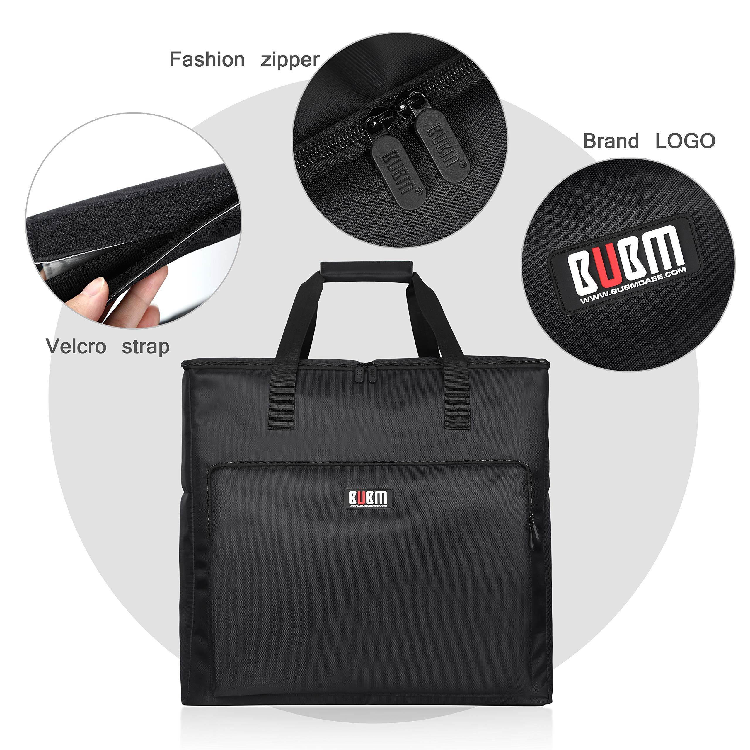 BUBM Desktop Gaming Computer PC Carrying Case Travel Storage Carrying Bag for Tower Case, Monitor(Up to 24 inch), Keyboard and Mouse-Black