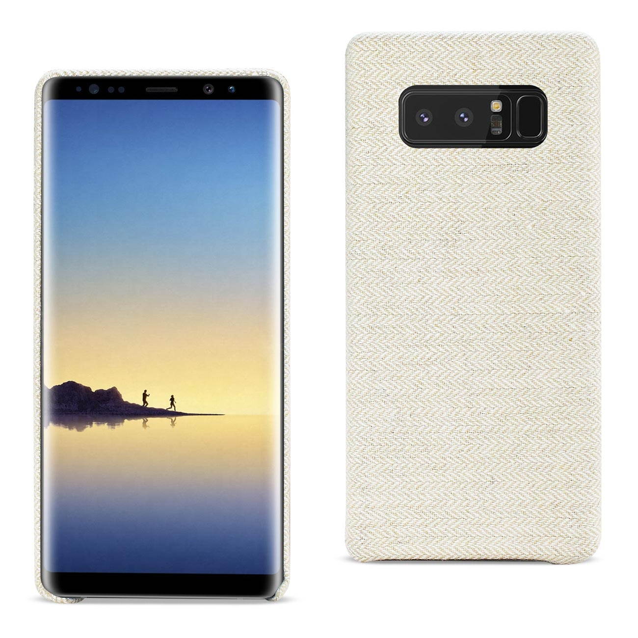 REIKO SAMSUNG GALAXY NOTE 8 HERRINGBONE FABRIC IN BEIGE
