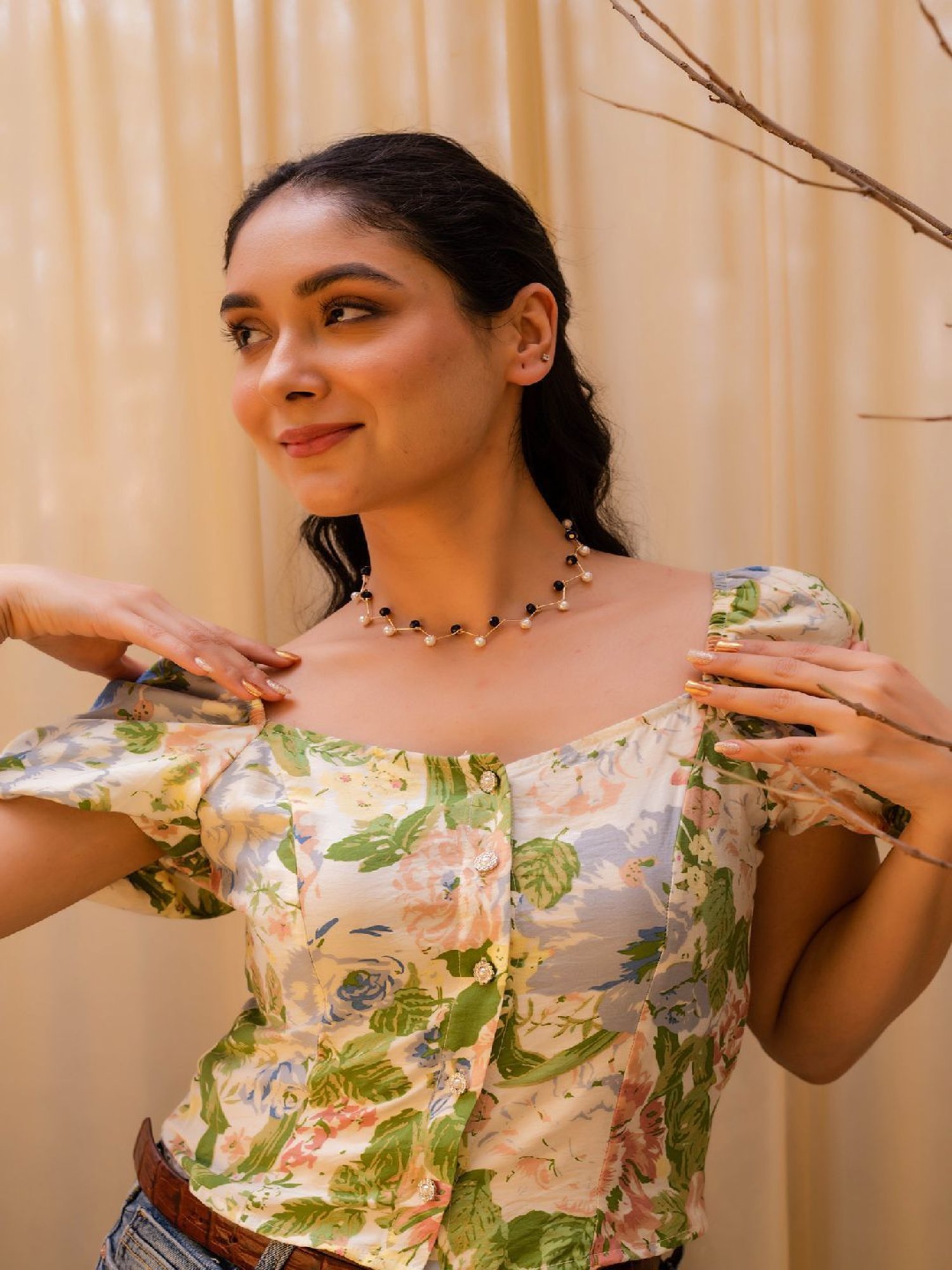 Jewelz Stylish Beaded Chain Necklace for Girls & Women