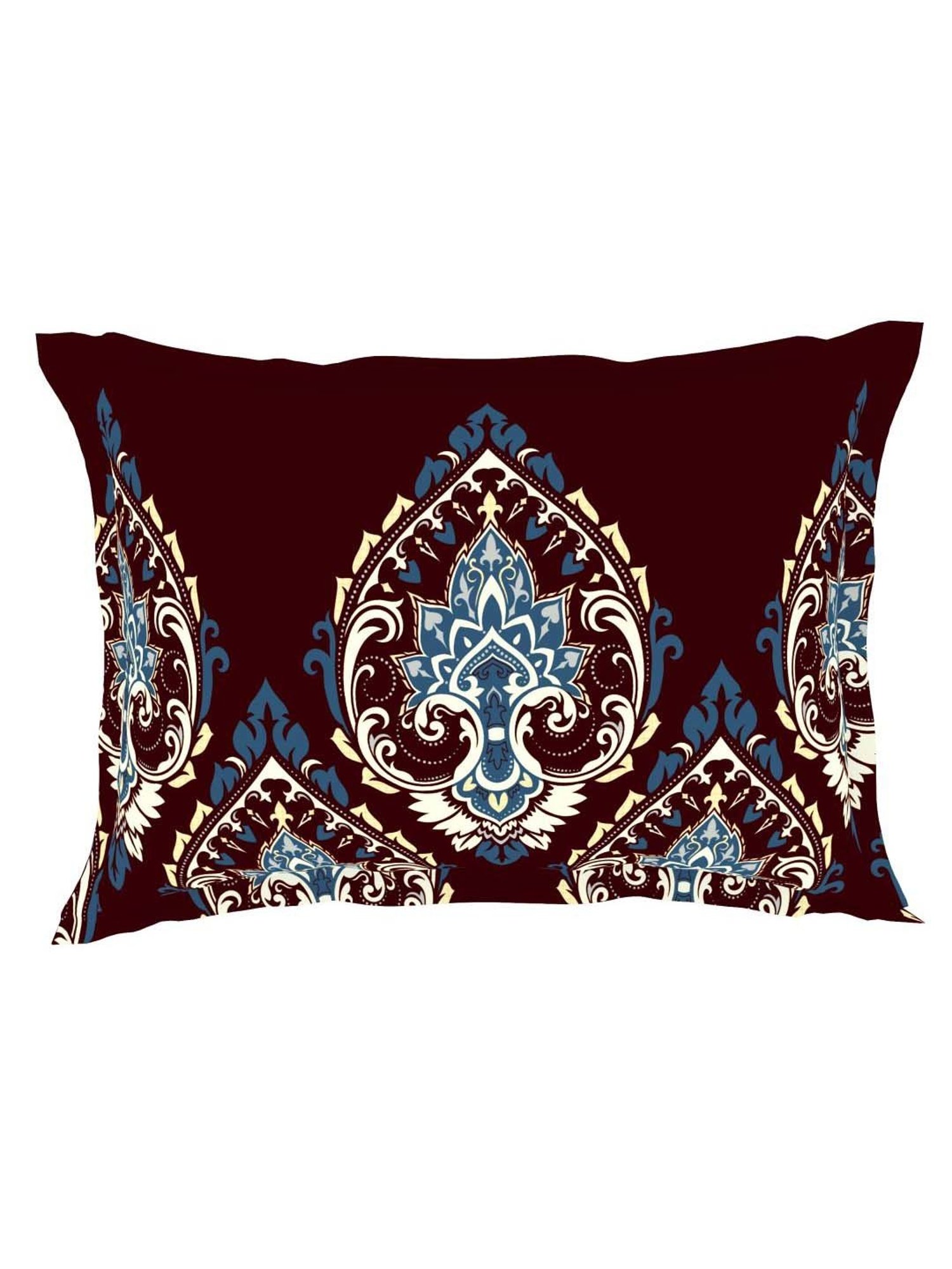 Welspun Moments Printed Beige Cotton Queen Fitted Bed Sheet with 2 Pillow Covers