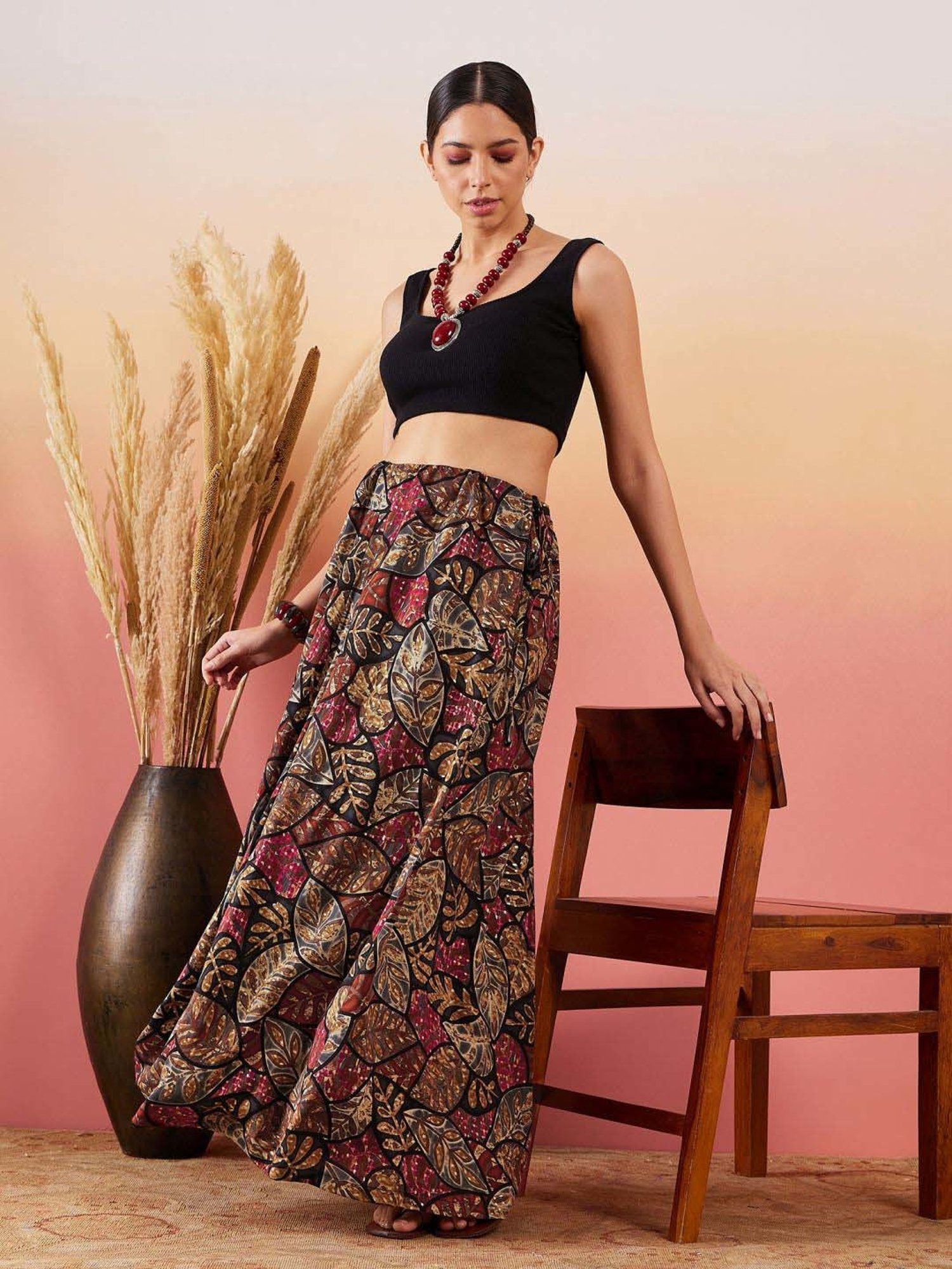Inweave Multicolored Printed Skirt