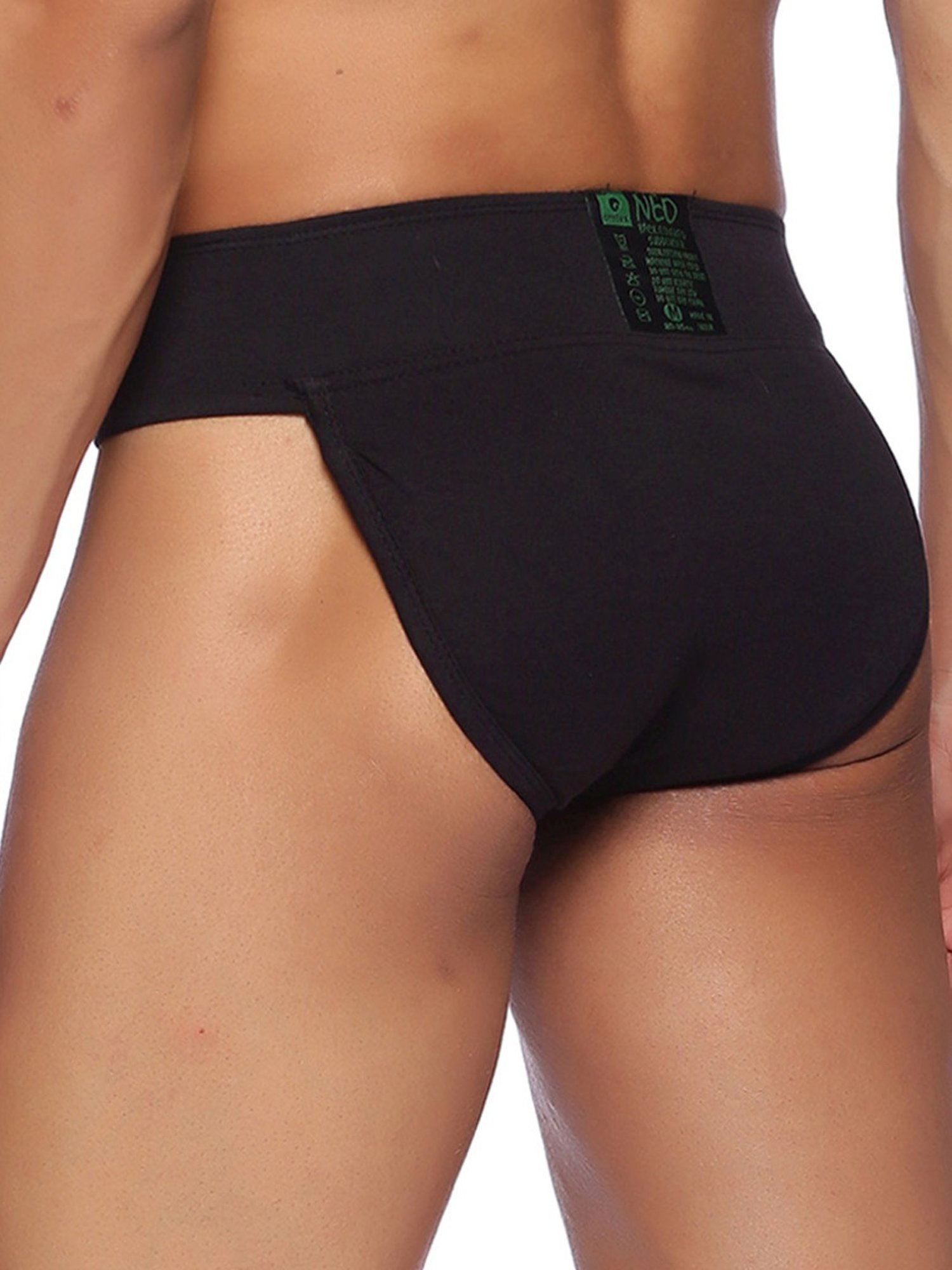 Omtex Men's Athletic Neo Cotton Supporter Back Covered (Black) Size - S