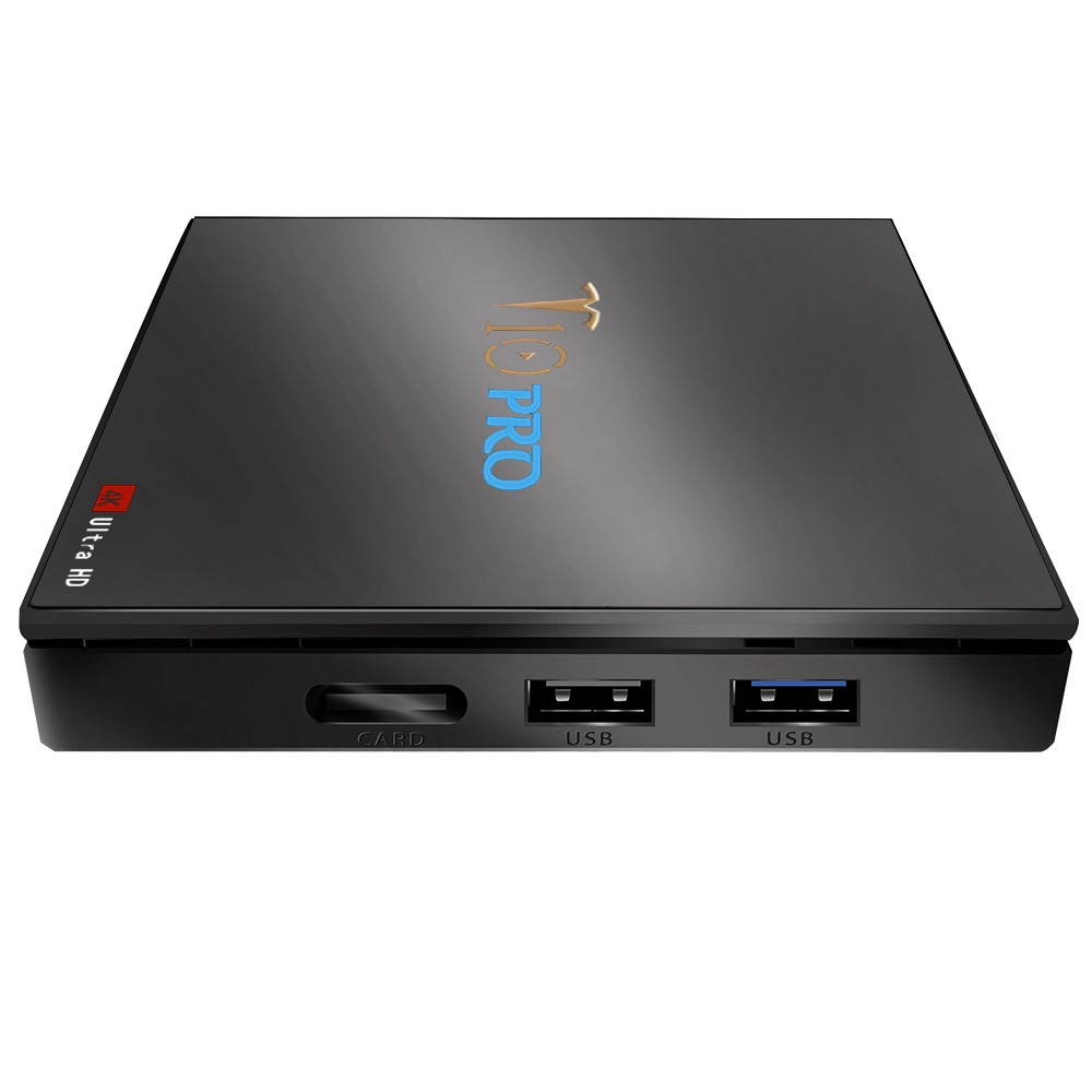 T10 PRO Smart Android 8.1 TV Box Cortex-A53 S905X2 Quad-core UHD 4K VP9 H.265 4GB+64GB Dual-band Wi-Fi Bluetooth4.1 HD Media Player LED Display Screen Video Player Support 64GB TF Card US Plug