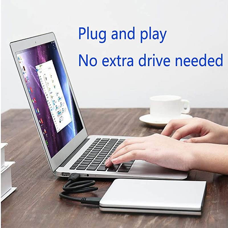 External 3D Blu Ray CD DVD Drive, Portable USB3.0 Blu Ray CD/DVD+/-RW Burner Player Writer Reader Rewriter for PC Netbook Laptop Desktop with Mac OS Windows XP/7/8/10/Vista-Silver