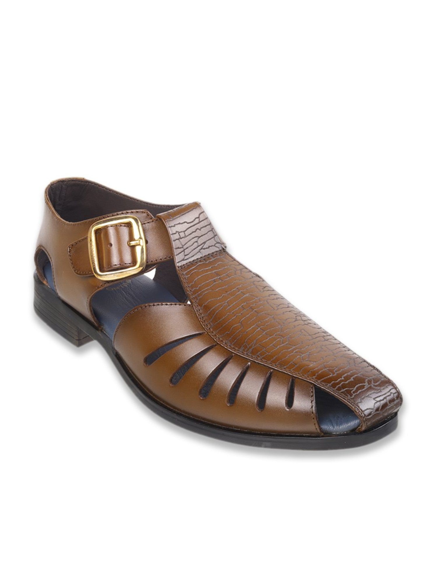 J.Fontini by Mochi Men's Tan Fisherman Sandals