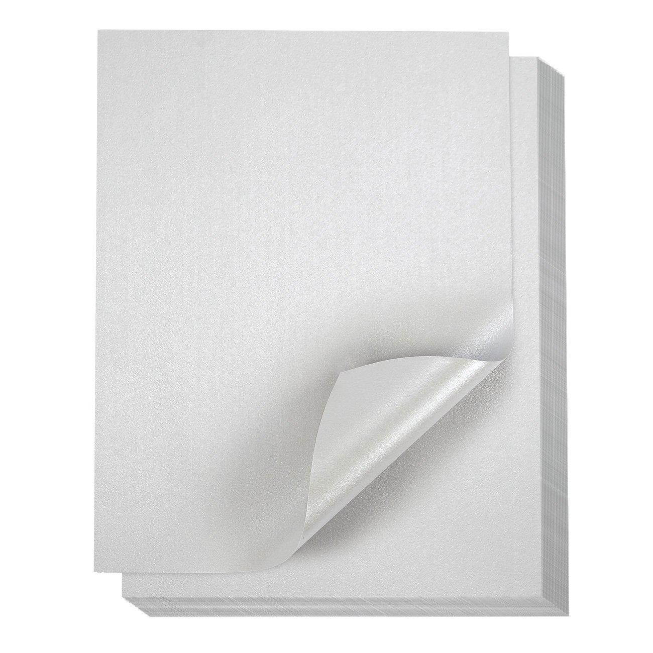 Silver Metallic Paper - 96-Pack Shimmer Papers, Scrapbook Paper, Decorative Paper, Double Sided, Laser Printer Compatible, Perfect for Weddings, Baby Showers, Birthdays, Craft Use, 8.5 x 11 Inches
