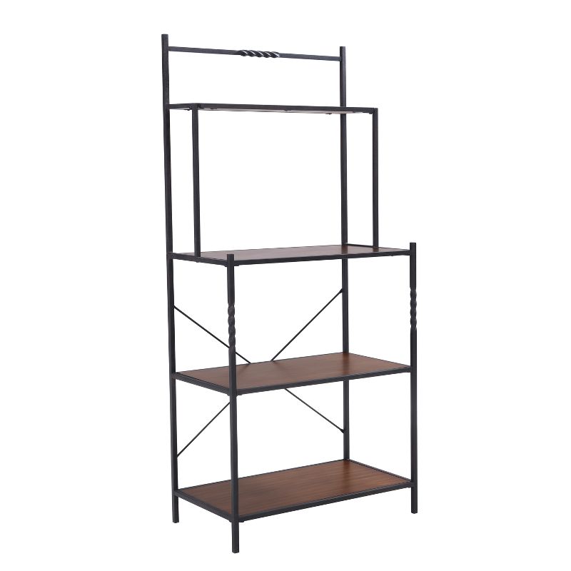 Alee Bakers Rack Rustic Brown With Dark Distressed Pine - Aiden Lane