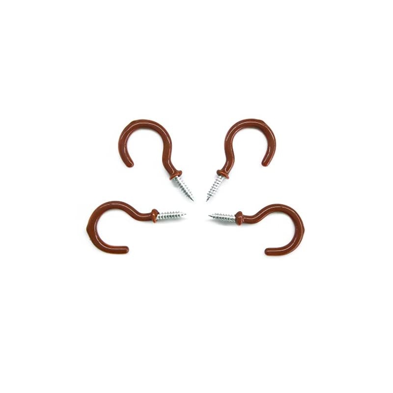 60Pcs Vinyl Coated Screw-in Ceiling Hooks Cup Hooks Light Hooks