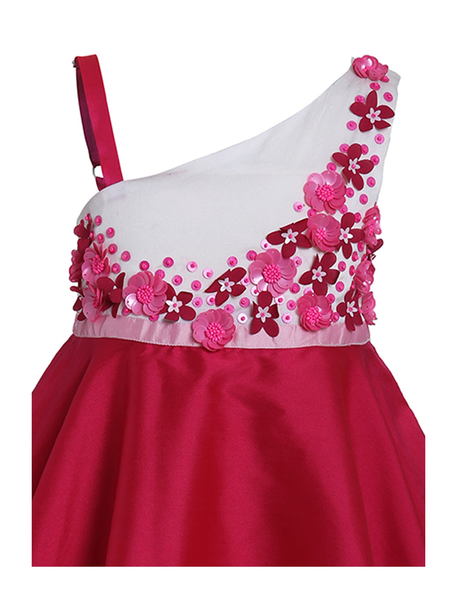 A Little Fable Kids Dark Pink Embellished Dress