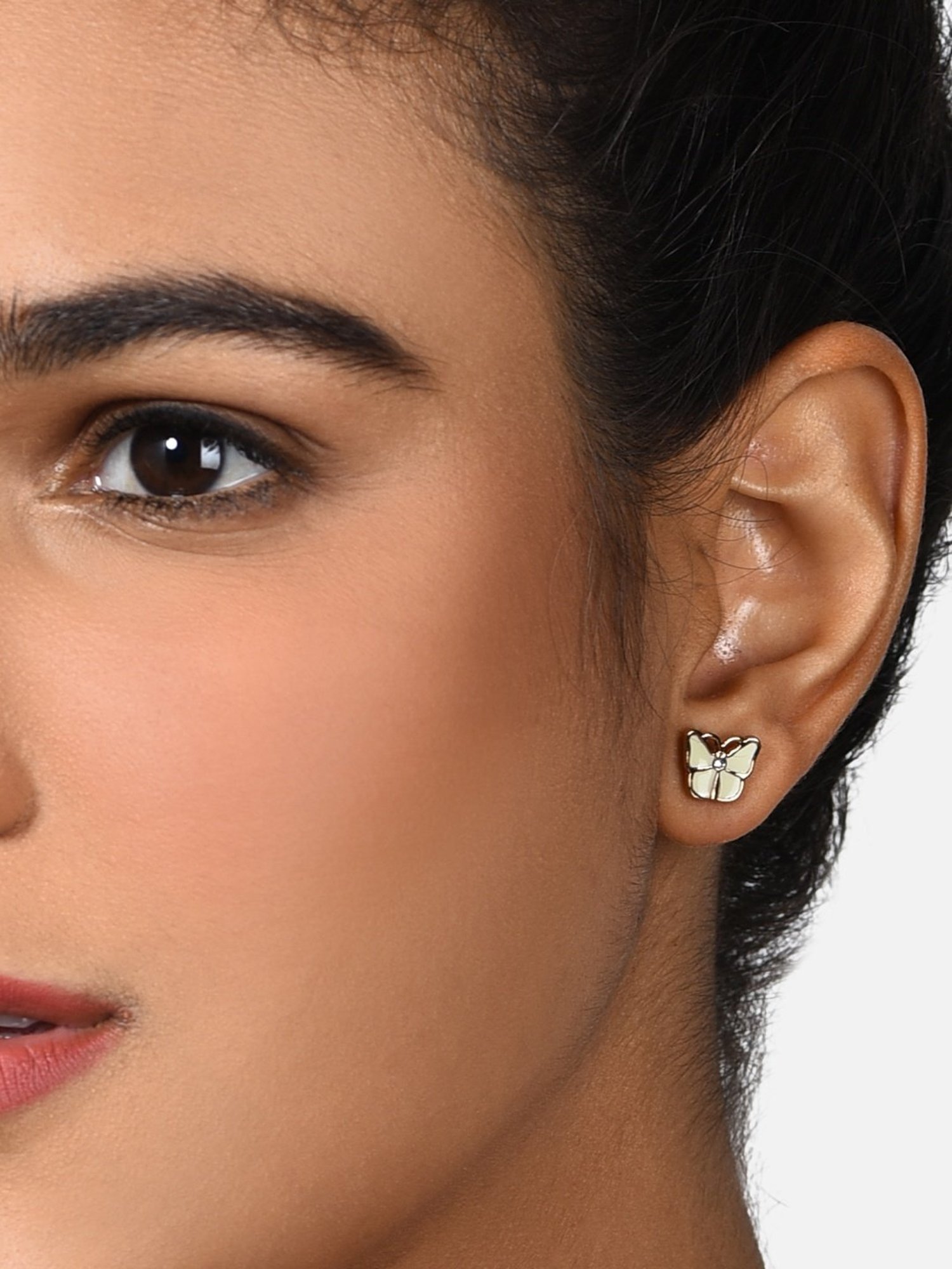 OOMPH Jewellery Yellow Enamel Floral Jhumki