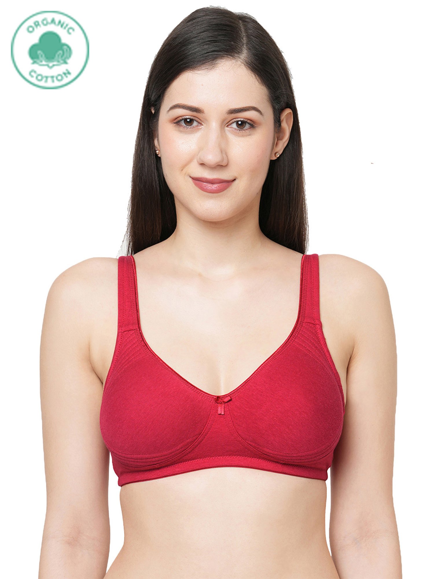 Inner Sense Black & Red Full Coverage Bra - Pack of 3