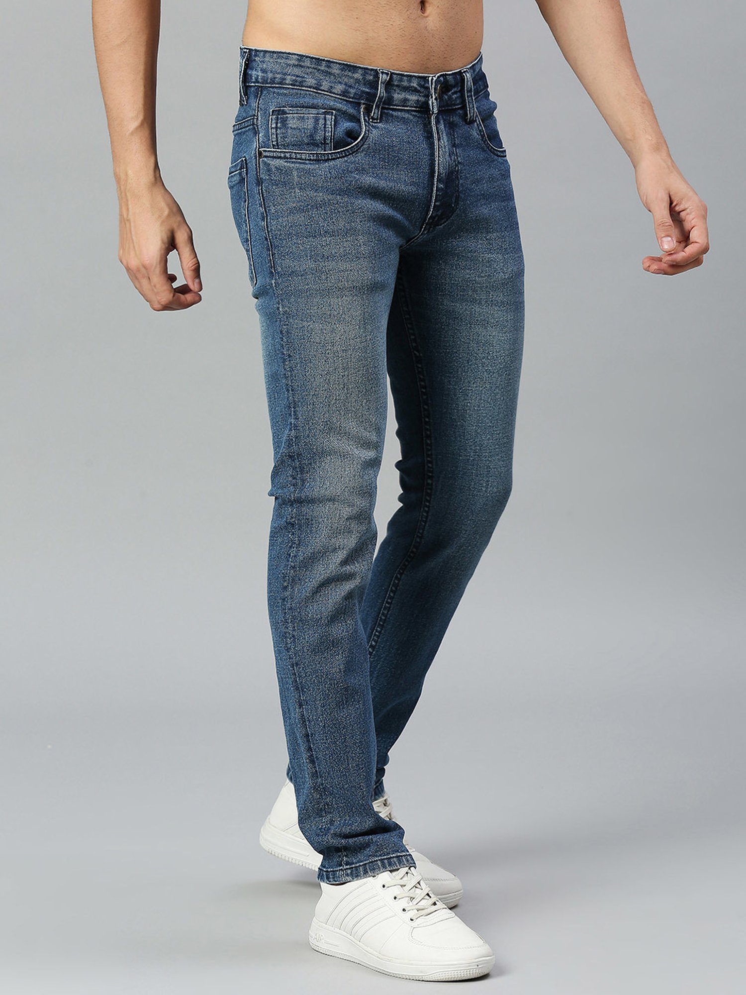Thomas Scott Blue Slim Fit Heavily Washed Jeans